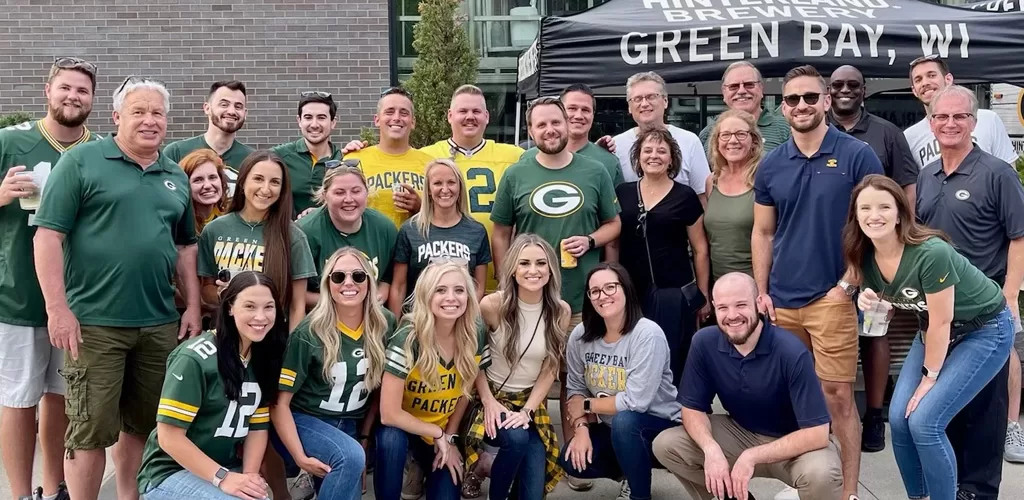 Krause Group and ELCO staff get together for a Packers tailgate
